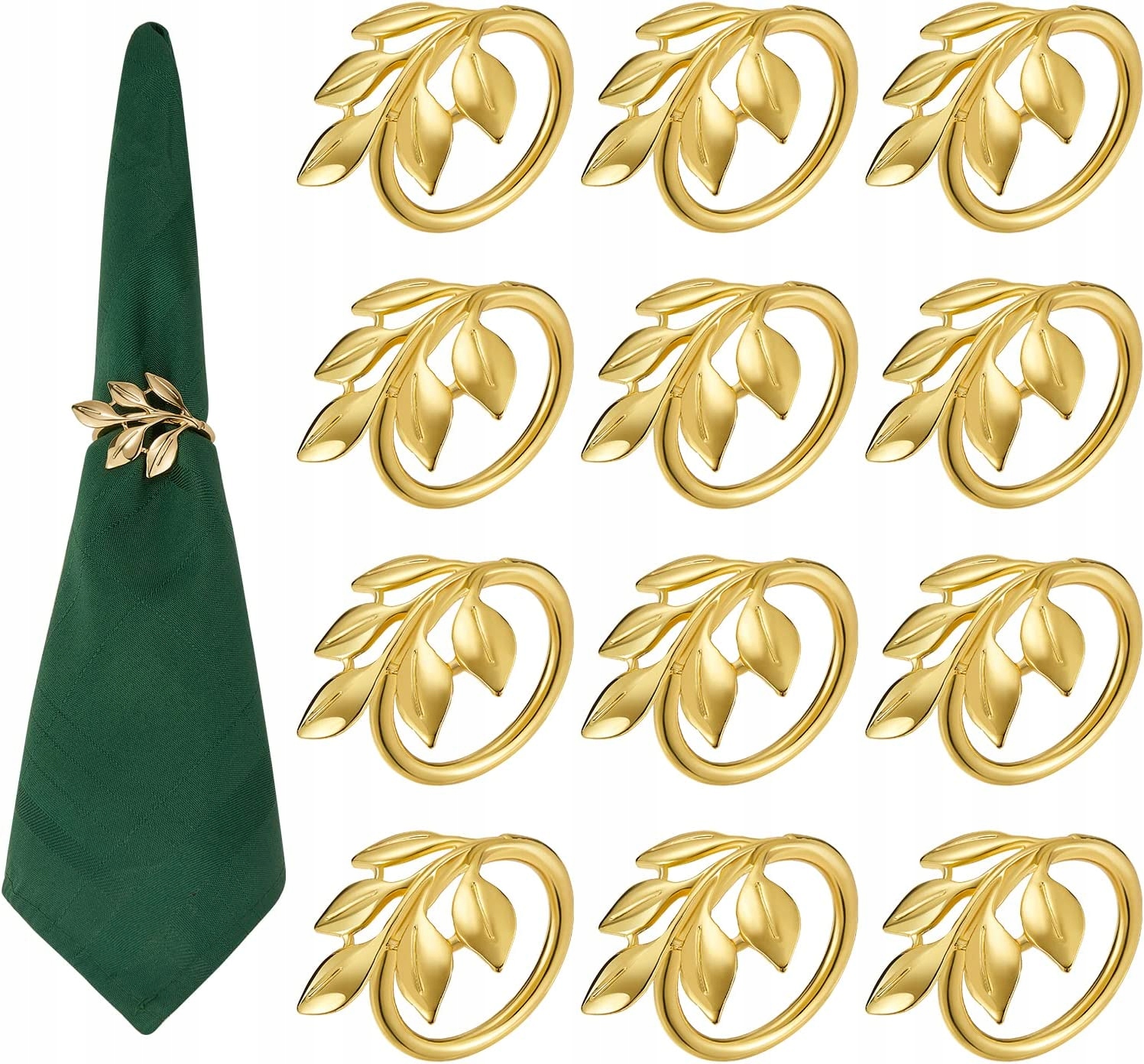 12X OBRĄCZKI PIERŚCIENIE RINGI NA SERWETKI ZŁOTE