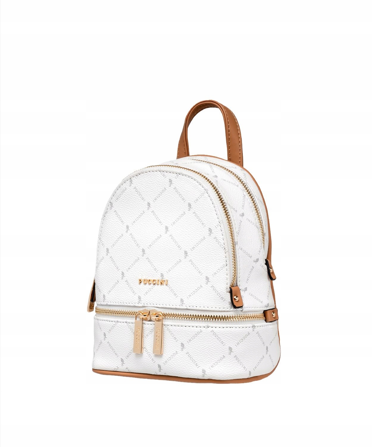 Batoh Malý elegantní městský monogram Puccini Bílý BLXP0043P-0