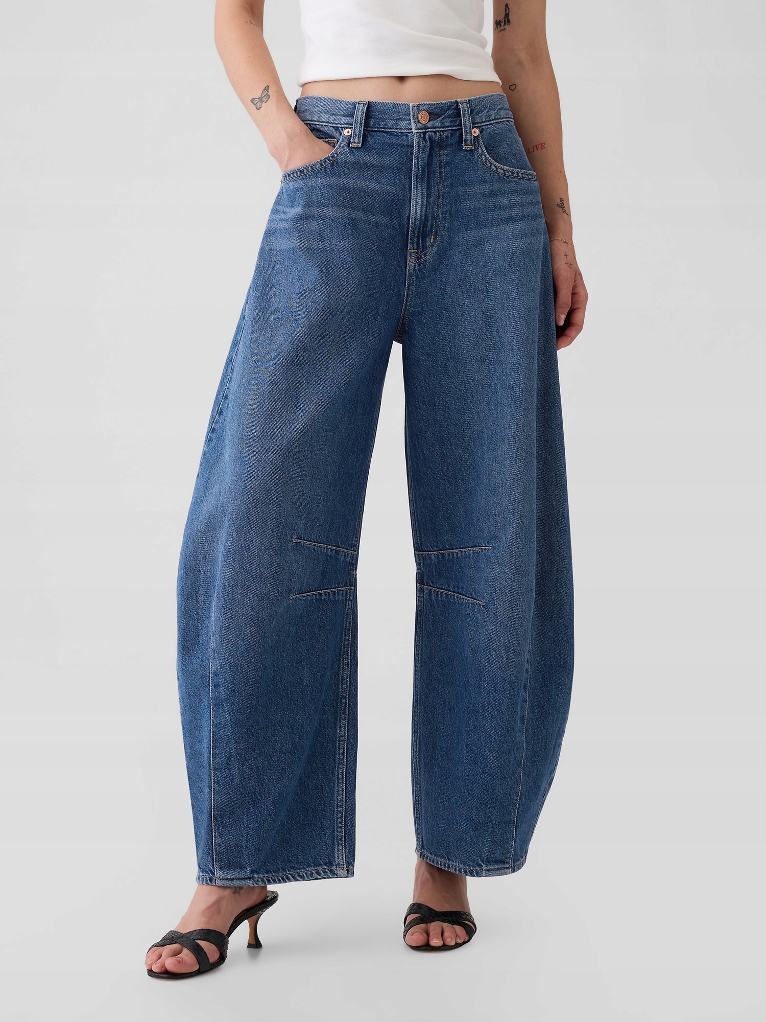 Gap Široké džíny Mid Rise Horseshoe