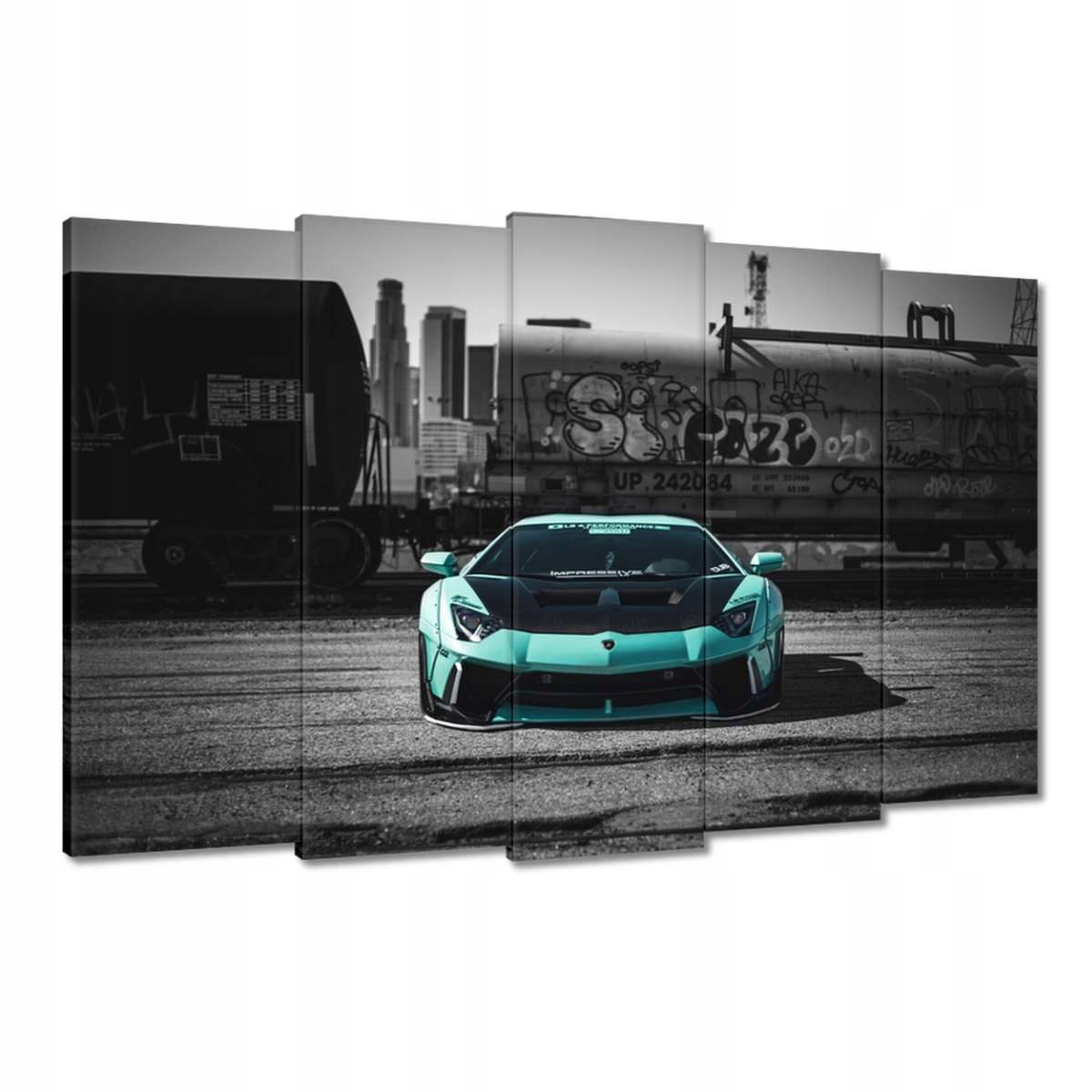 Obrazy 150x95 Tyrkysové Lamborghini