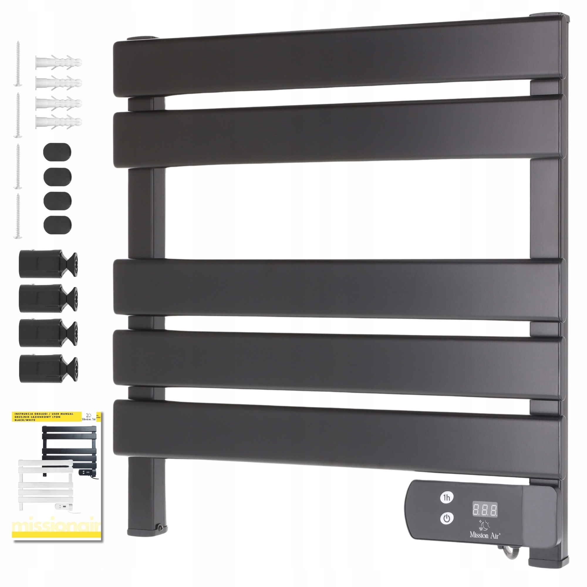 Malý Elektrický Kúpeľňový Ohrievač, rebrík, sušička, časovač, Čierny 150 W