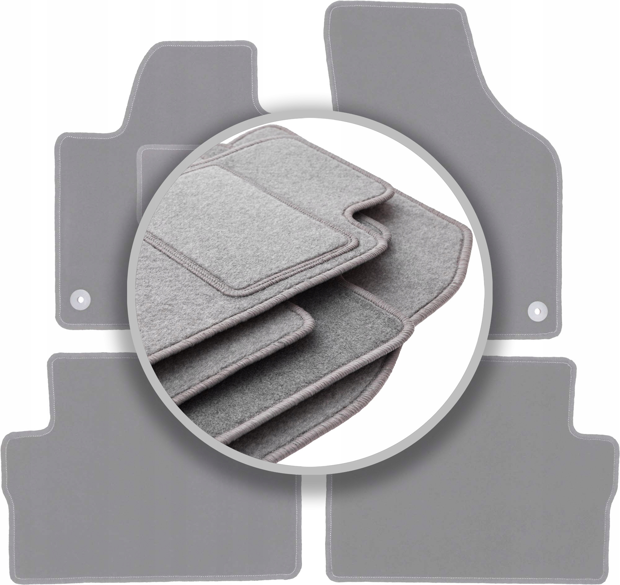 Velurové koberce Oslo šedé pro: Seat Alhambra II minivan 2010-2018