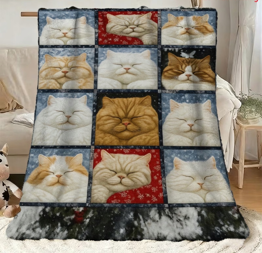 Deka deka barevná přehoz Kočky kočka kočičky koláž ala patchwork 150x130 cm