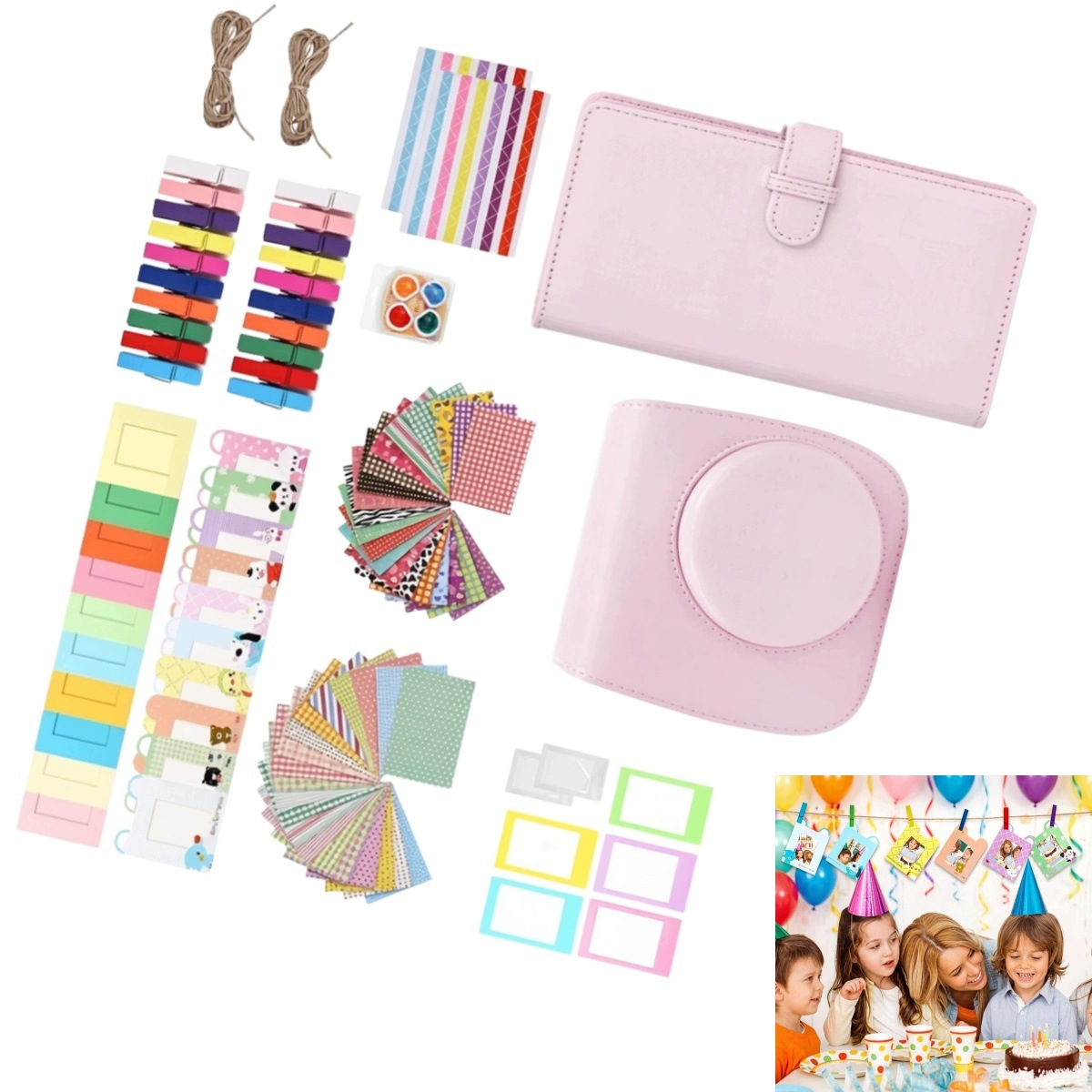 Pouzdro Pro Fujifilm Instax Mini 12 11 10 9 8 Sada Doplňků K Fotoaparátu Růžová