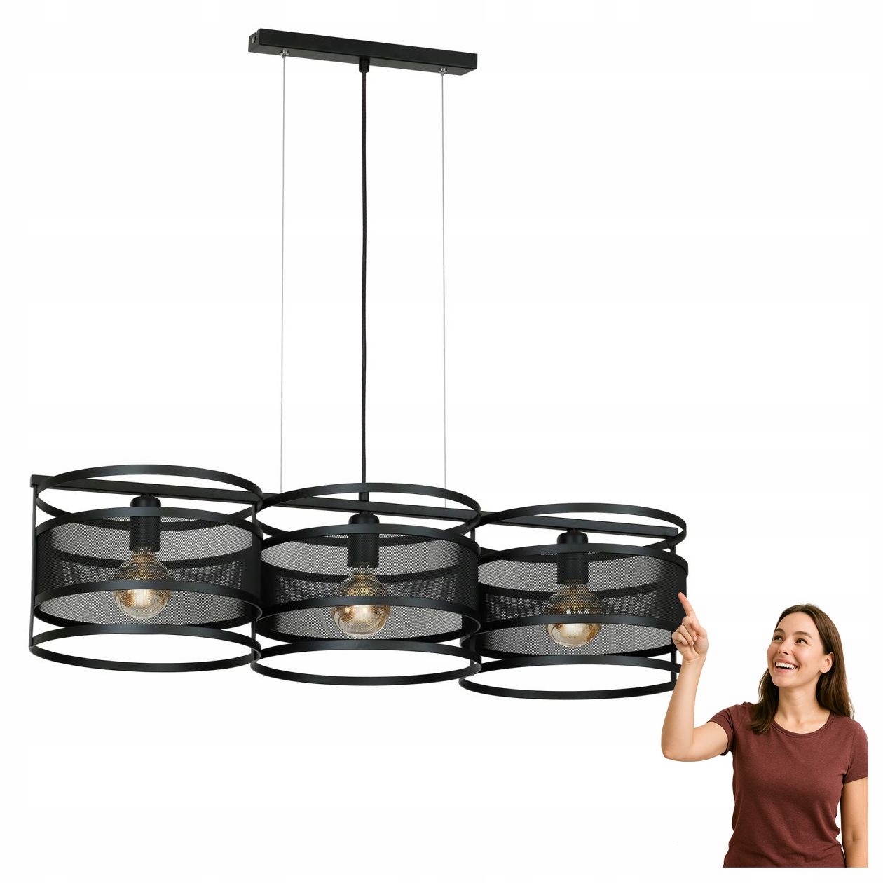 Závěsná 3-bodová lampa nad stůl Rim 1121 Luminex