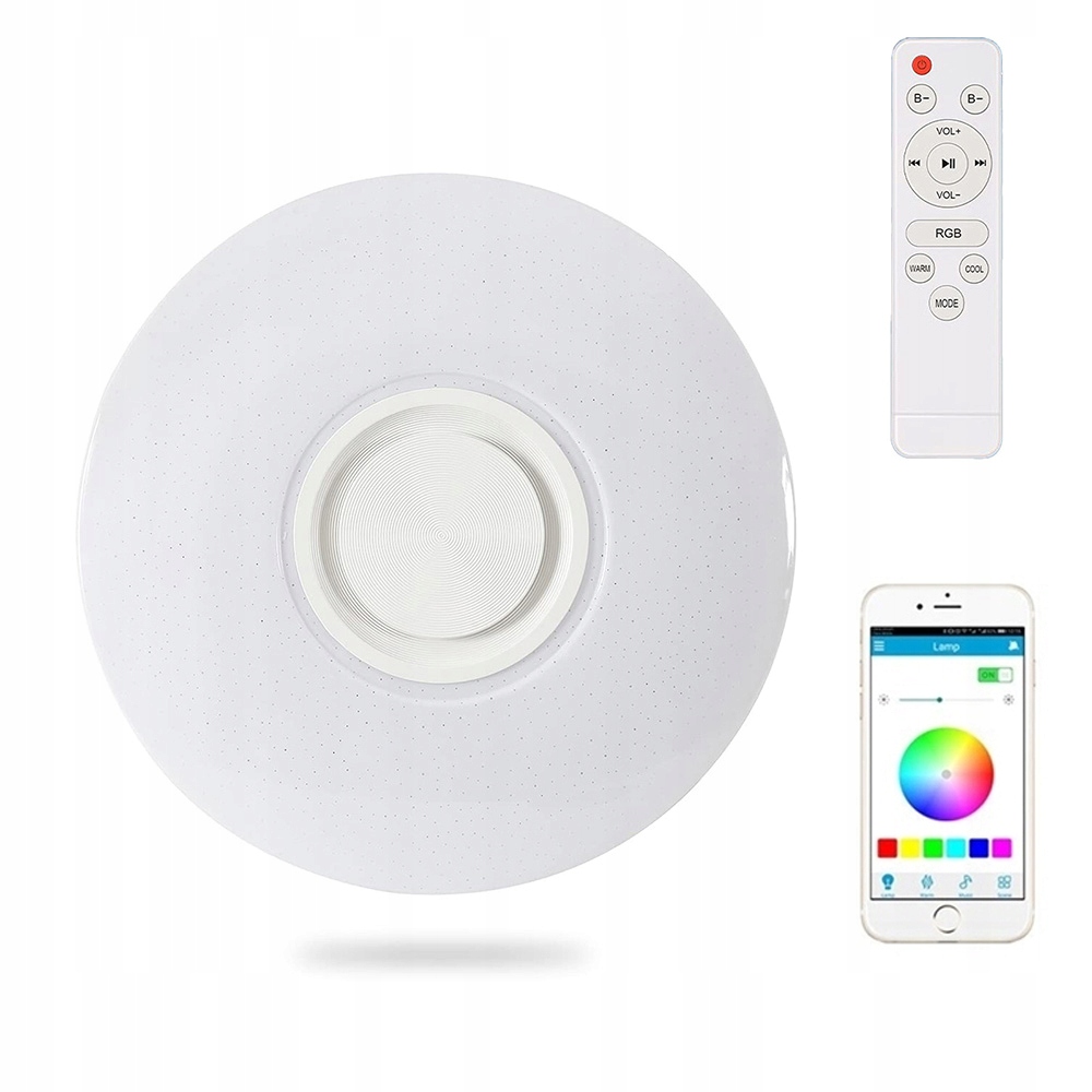 60W Rgb Led lampa s Bluetooth reproduktorem dálkový ovladač App, stmívatelné ovládání