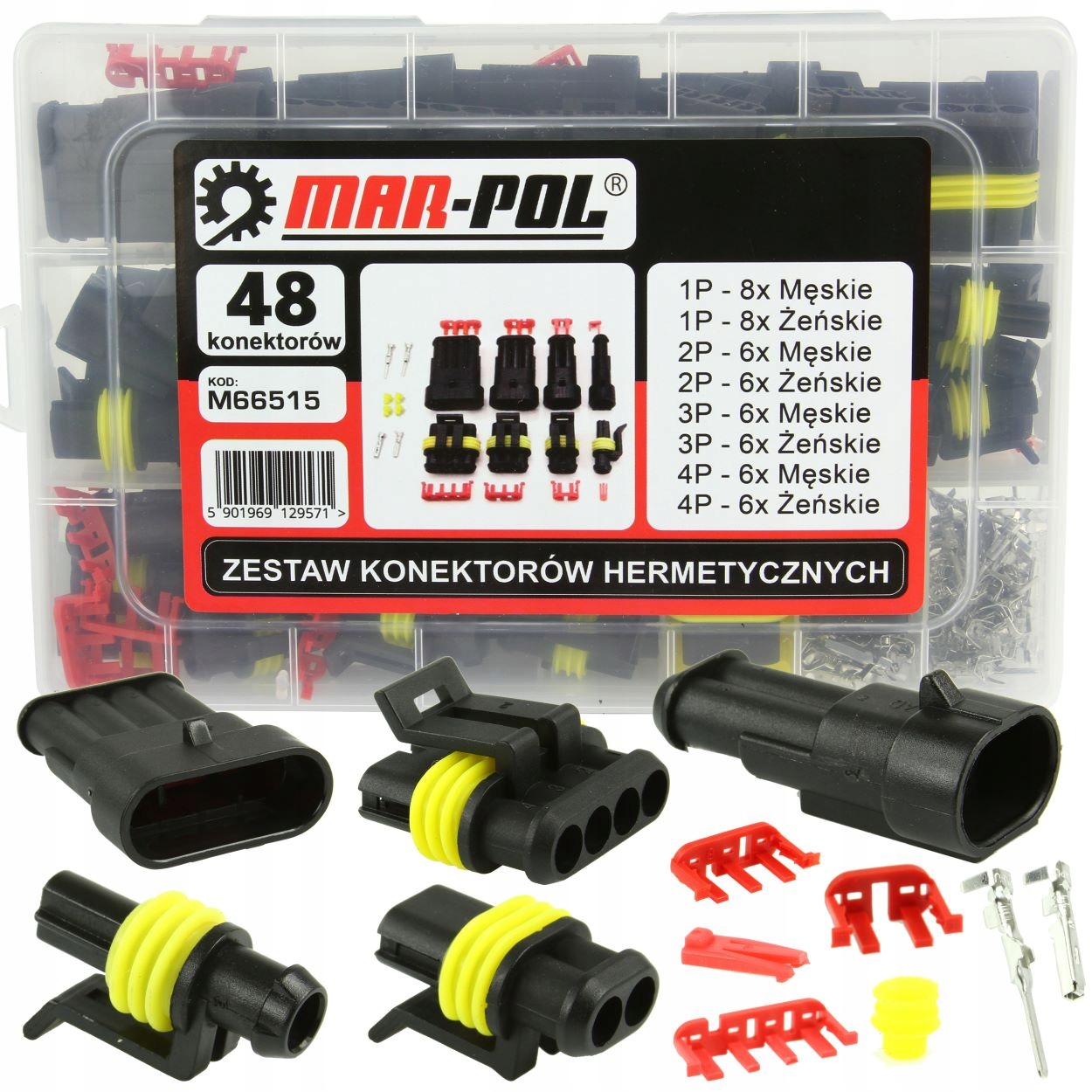 ZESTAW KONEKTORÓW HERMETYCZNYCH WTYCZKI WSÓWKI