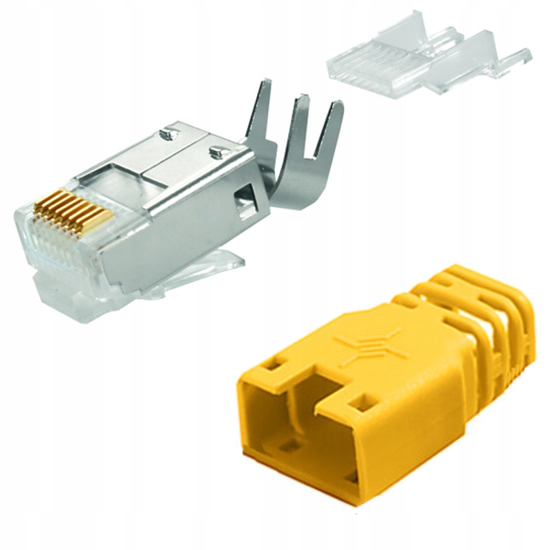 

Telegartner Wtyk RJ45 z osłonką 6A Stp żółta