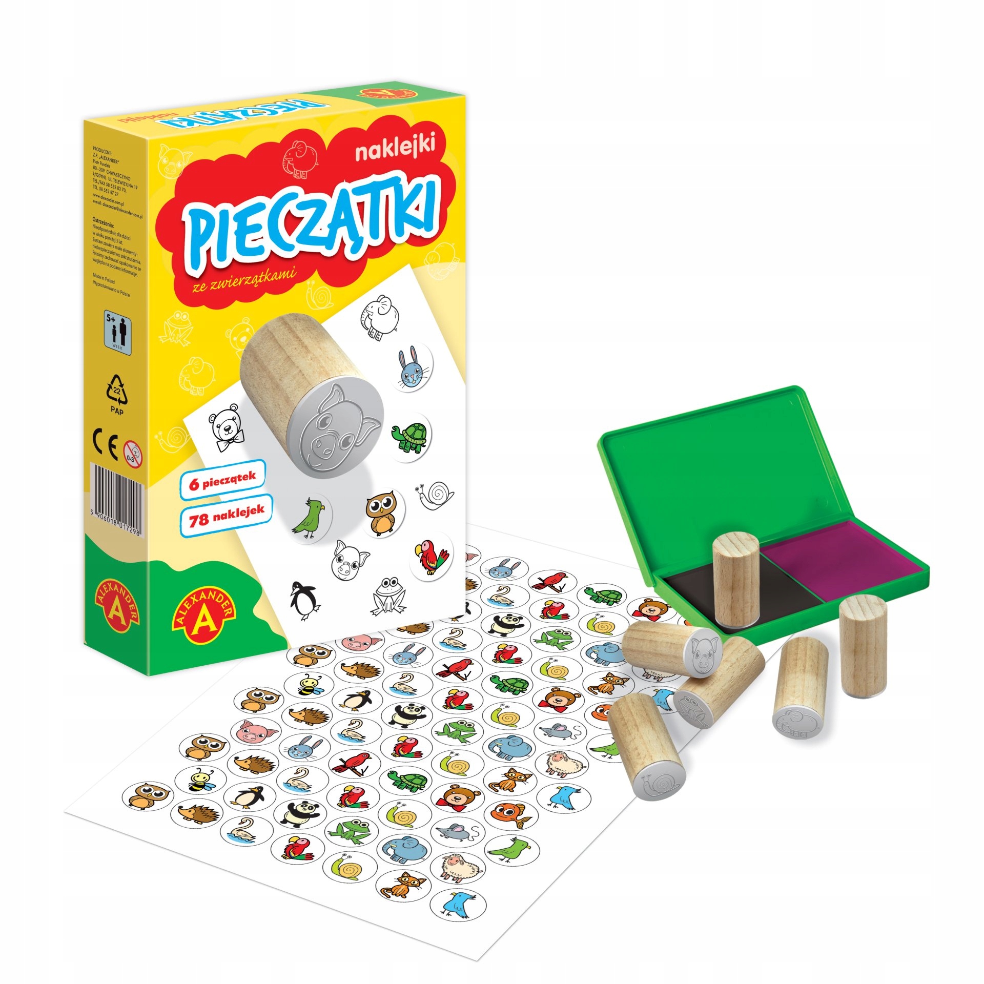 MAŁE PIECZĄTKI I NAKLEJKI ZE ZWIERZĄTKAMI Artykuły PLASTYCZNE Dla Dzieci