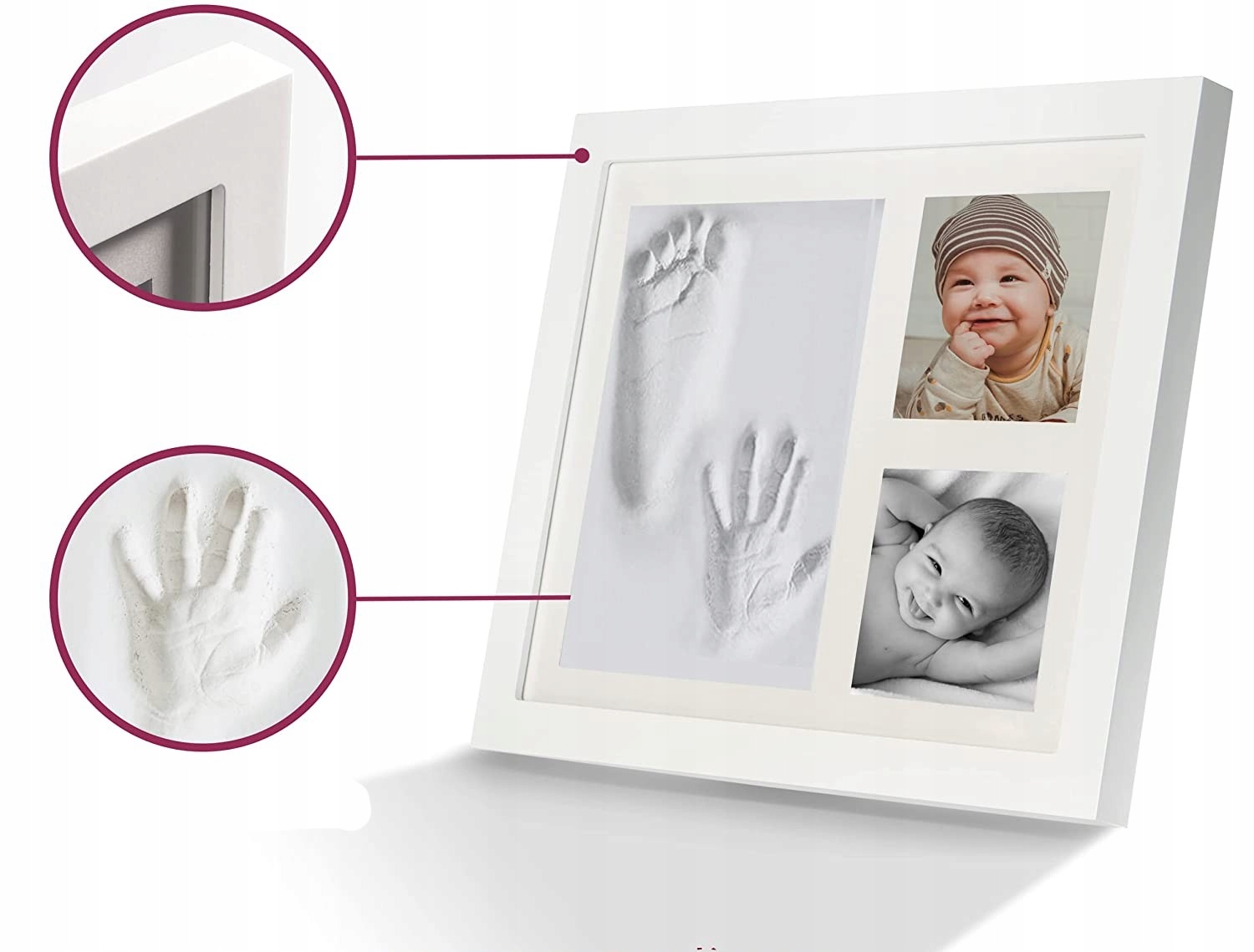 ODCISK DZIECKA RĄCZKI STÓPKI RAMKA PAMIĄTKA GLINKA Marka bez marki