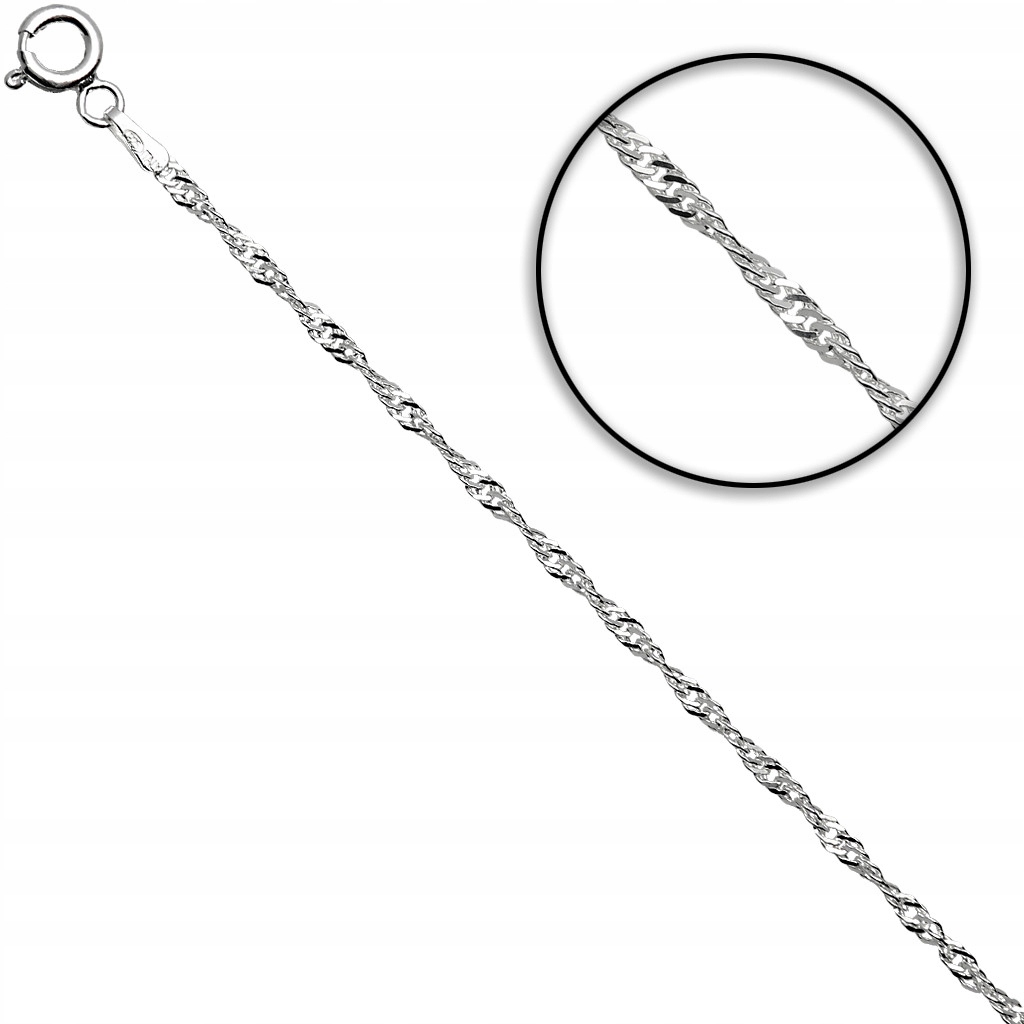 

Łańcuszek srebrny singapur 38cm 2mm 925