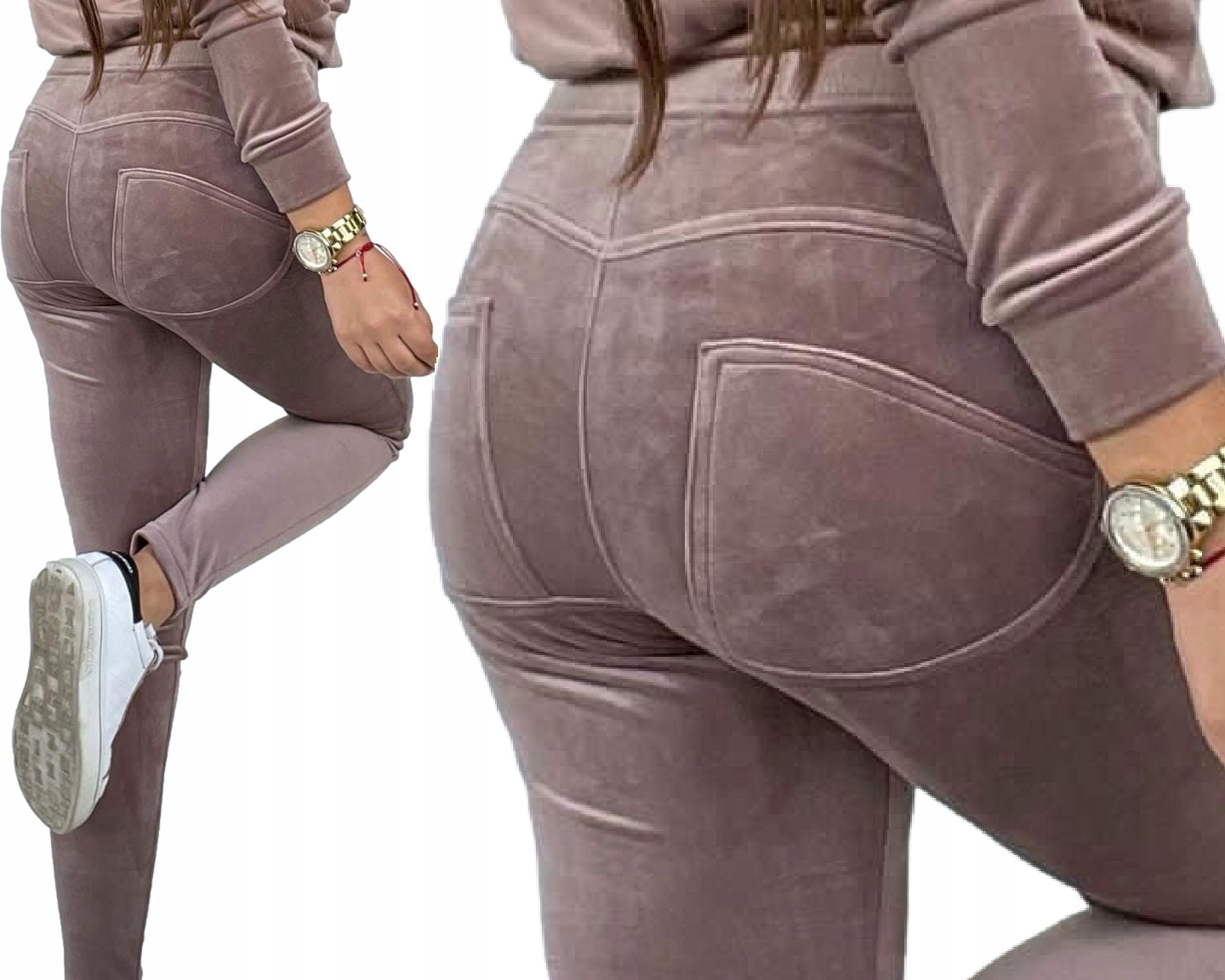 

Legginsy welurowe wysoki stan Wyszczuplające