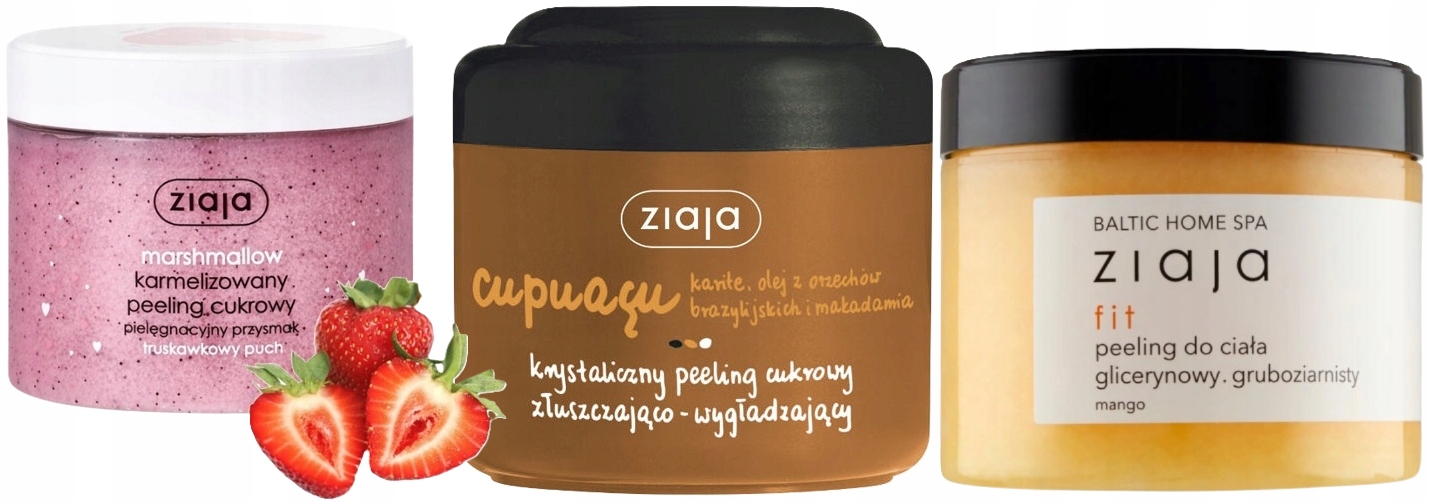 Ziaja Sada tělových peelingů pro exfoliaci a vyhlazení měkké pokožky