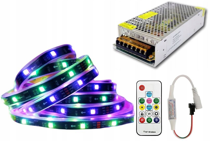 Sada digitálních Led pásek Magic WS2811, vodotěsné Rgb osvětlení IP68 10 m