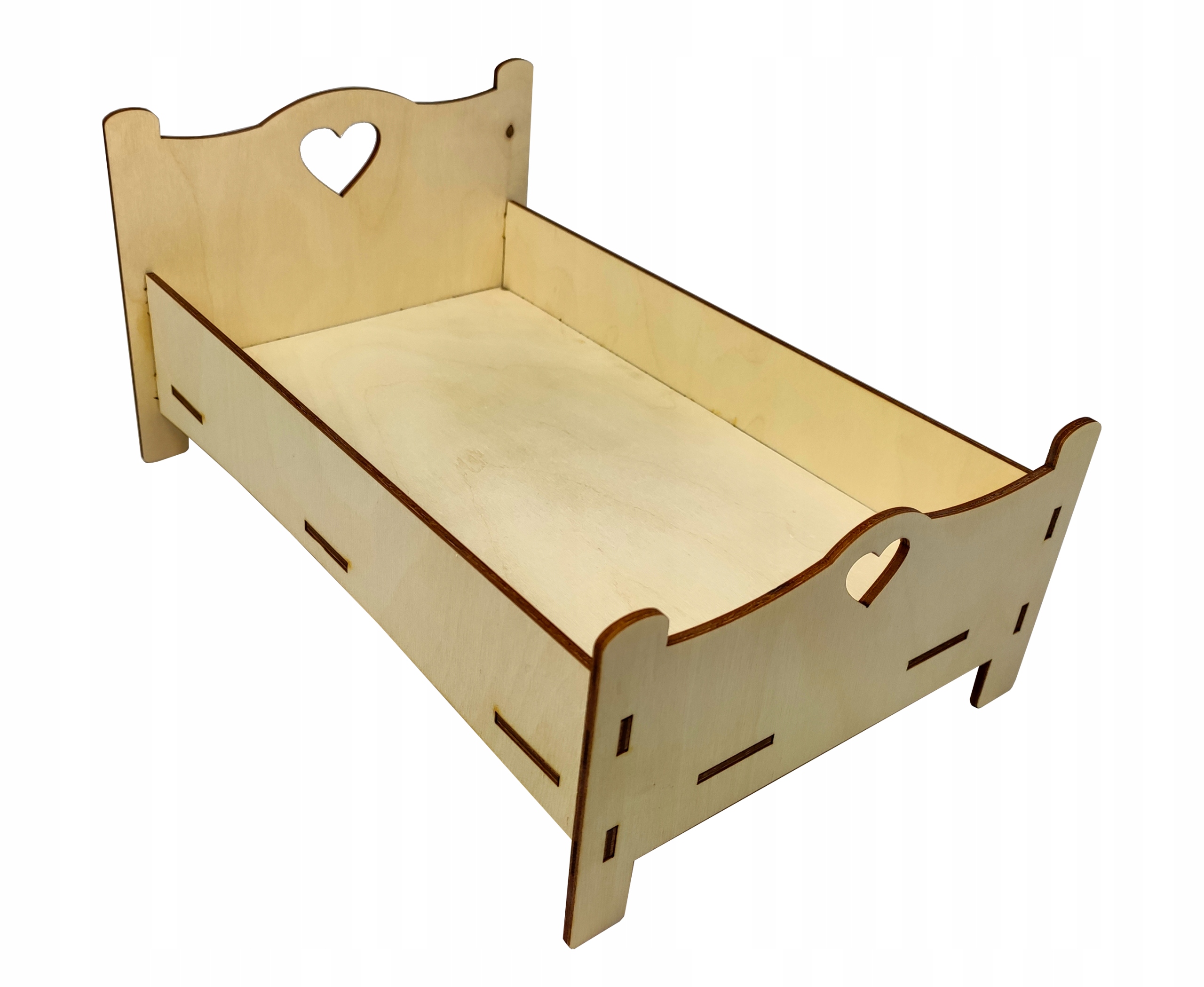 

Drewniane Łóżeczko Dla Lalek Serduszko 34cm Eko