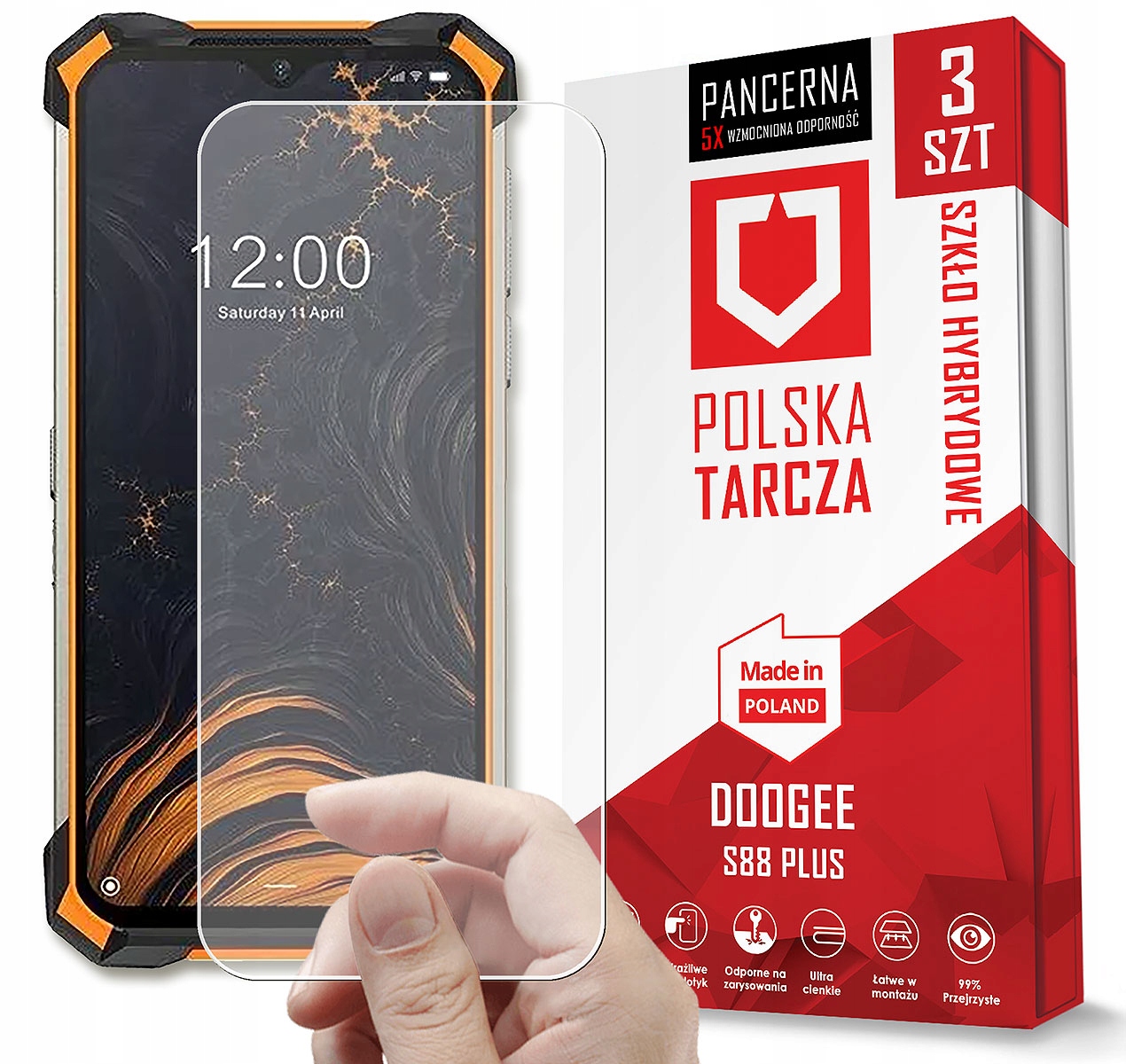 

3PACK Najmocniejsze Szkło Do Doogee S88 Plus