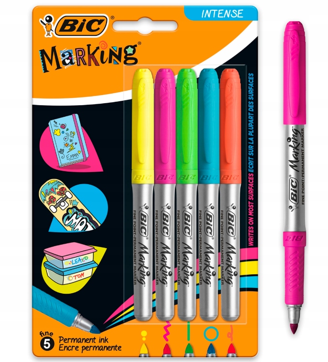 

Komplet Zakreślacz intensywne Bic 5 szt.