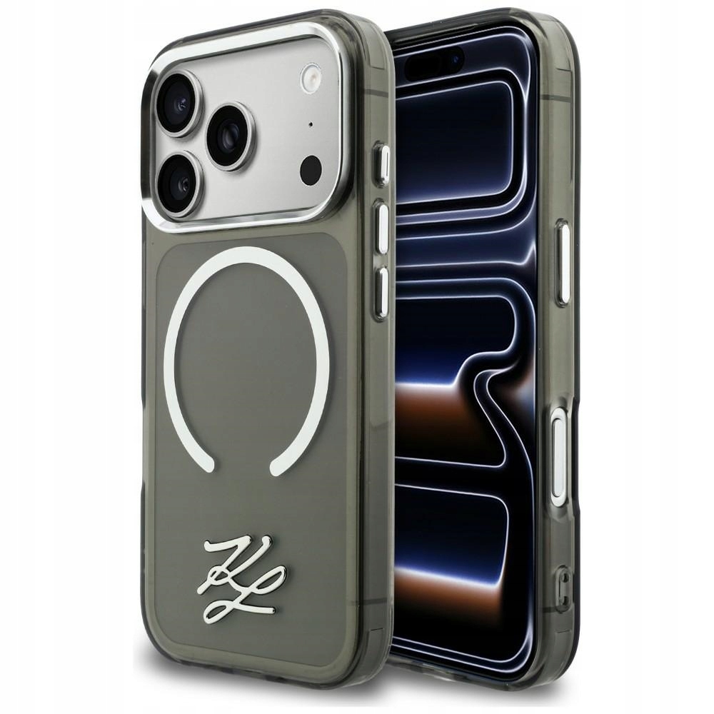 Etui Karl Lagerfeld IML Kl Script Logo MagSafe na iPhone 17 Pro czarne