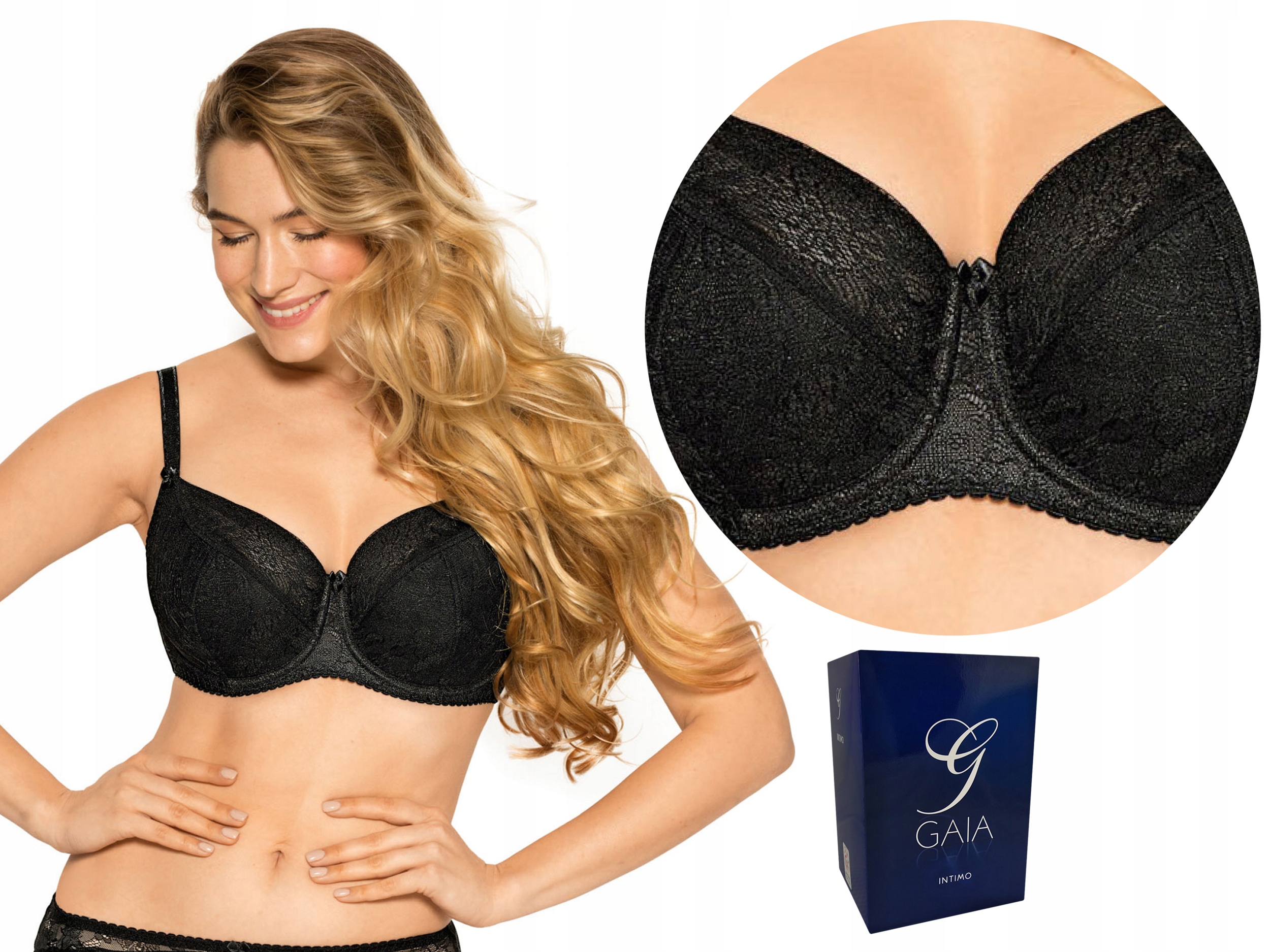 

Gaia Biustonosz semi soft Sandy 594, Czarny, 70E