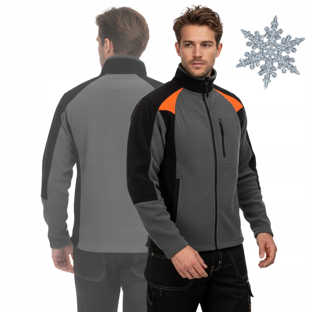 Polar Roboczy męski Ocieplana Bluza Polarowa Na Jesień Zimę Bhp