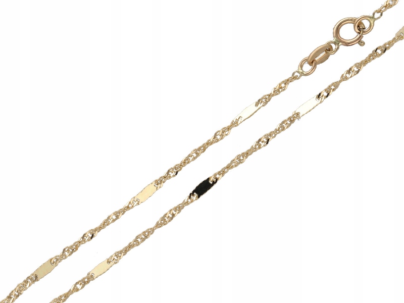 Zlatý řetízek 585 singapurský plech 38 Cm, křest ideální jako dárek 14k