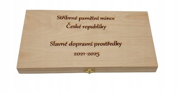 Kazeta Stříbrné mince Slavné dopravní prostředky 2021 2025.