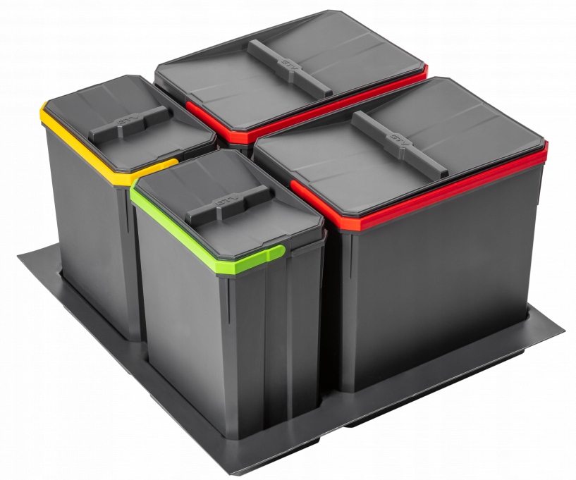 

Kosze AxiSpace z cząsteczkami grafenu, 2X15L, 2X7L