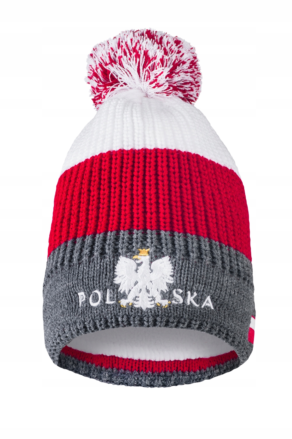 

Czapka Zimowa z polarem Polska pompon fan kibic