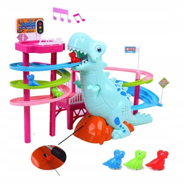 LABIRYNT ZJEŻDZALNIA DINOZAURÓW Z KLOCKÓW 73szt Marka HB