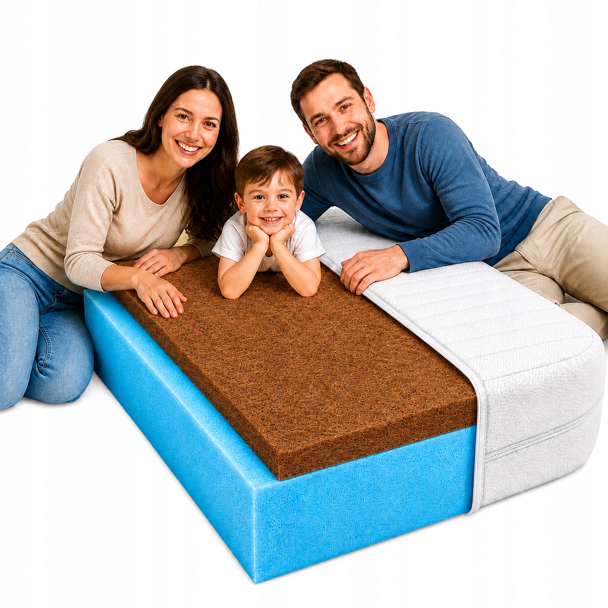 Matrace 100x160 pěnová měkká s kokosovou podložkou do postele 26 cm, ventilační