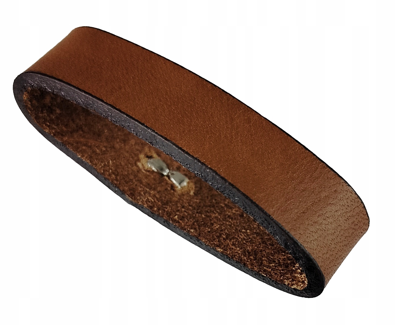 SZLUFKA SKÓRZANA DO PASA 3,5 CM BRĄZOWA