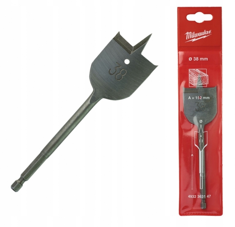 

Milwaukee Wiertło do drewna Piórowe 38mm x 152mm