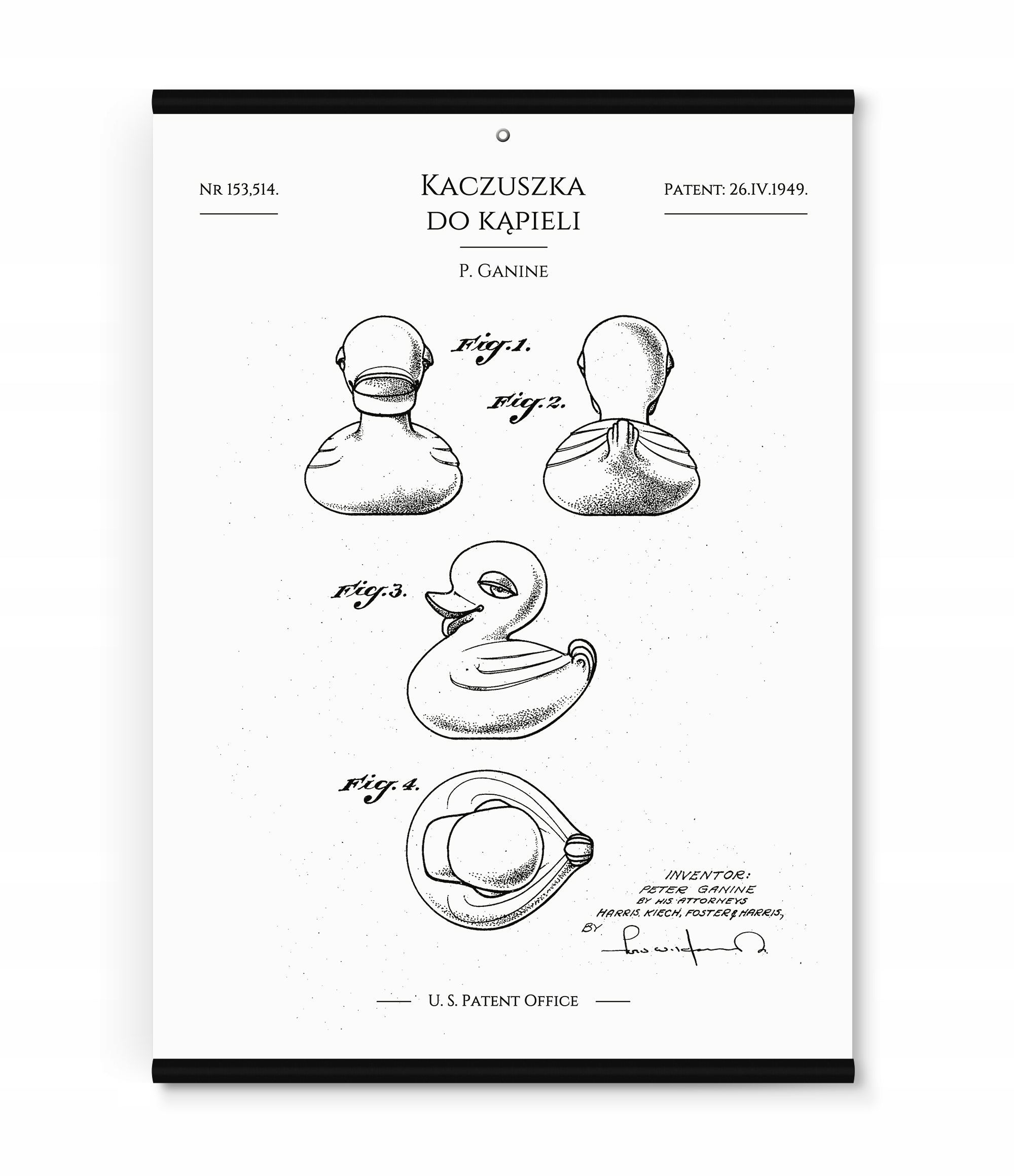 

Obraz plakat na ścianę do łazienki Patent Kaczka