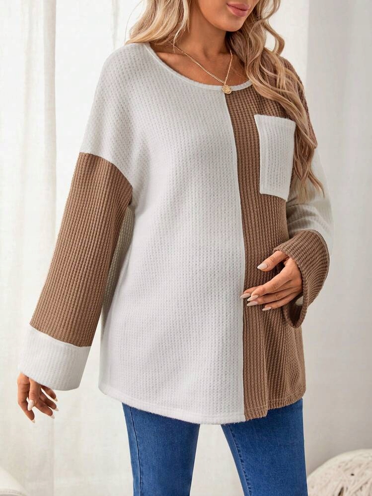 SHEIN Maternity Dwukolorowy sweter na ramiączkach 38 Rozmiar 38