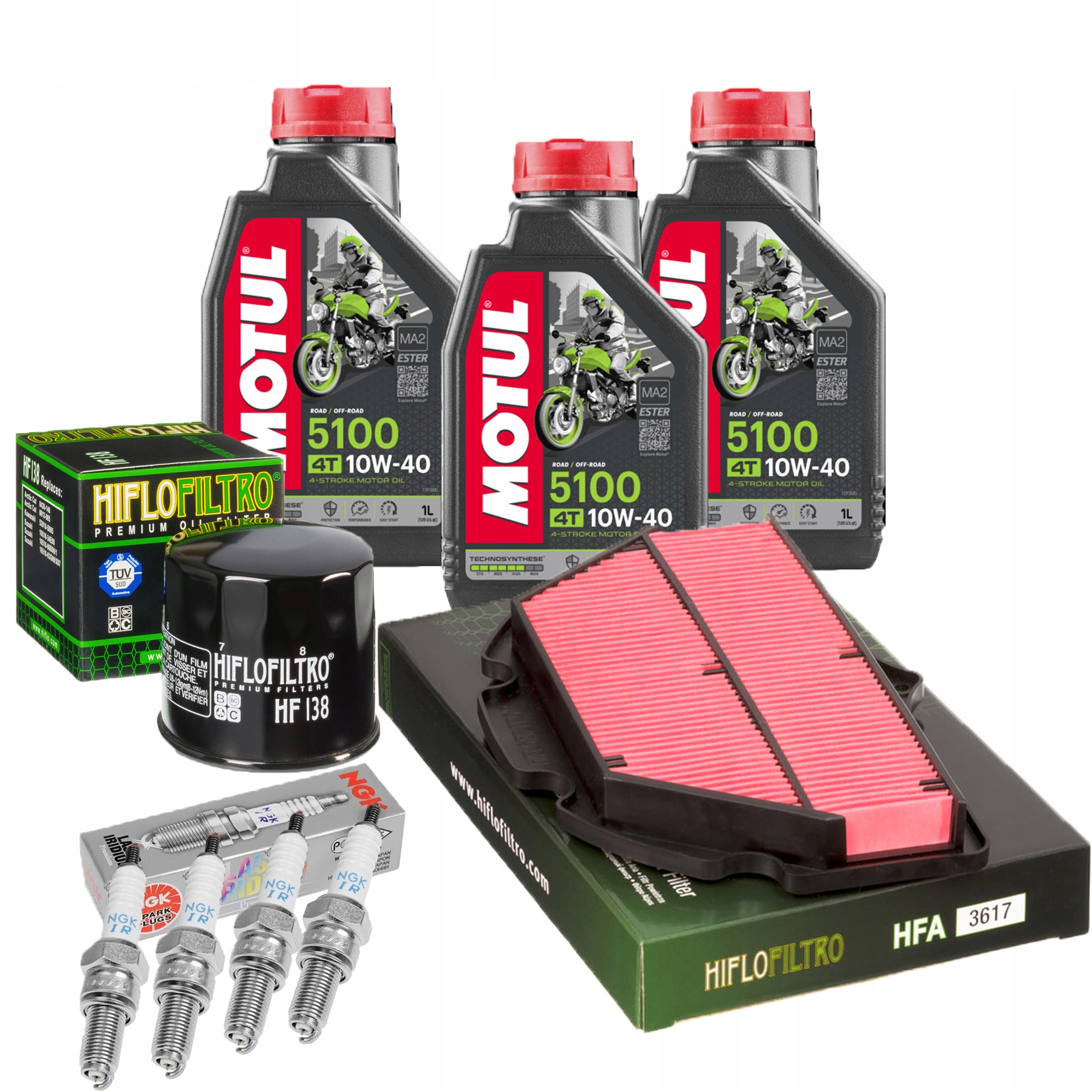 Olej Motul do SUZUKI GSXR 600 750 K8 K9 L0 08-10r Filtry Świece NGK