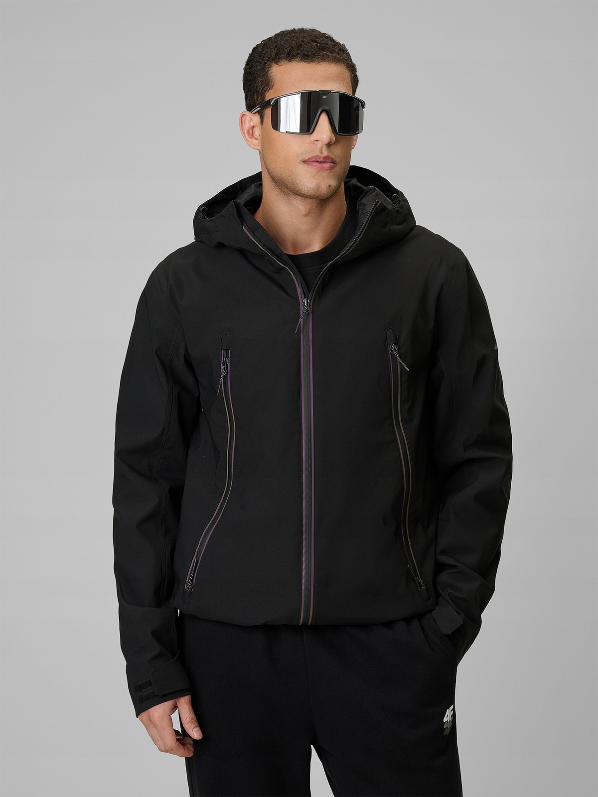 4F Pánská Přechodová Bunda Černá Voděodolná M