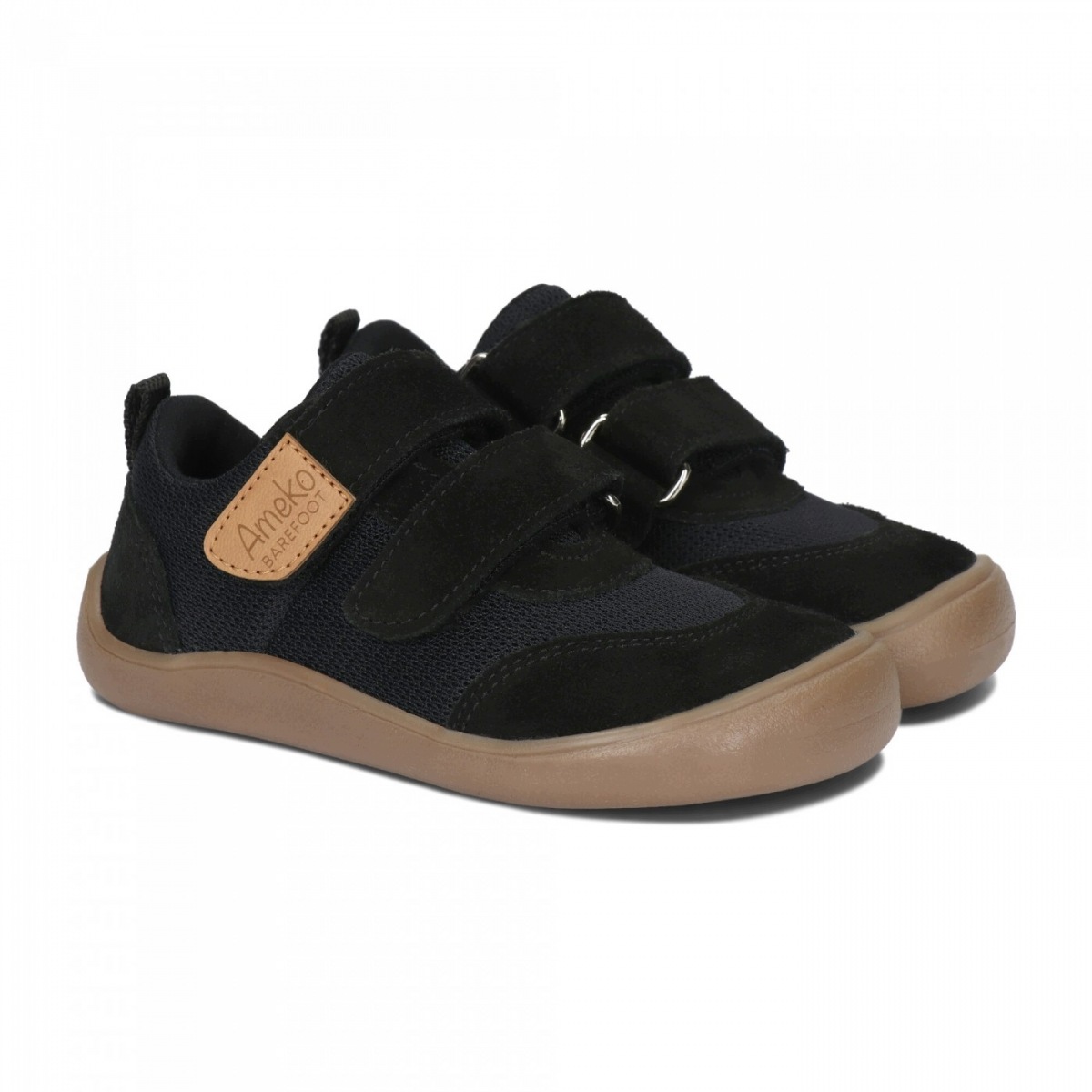 Ameko kapcie Barefoot Flax-Black na rzep roz.27