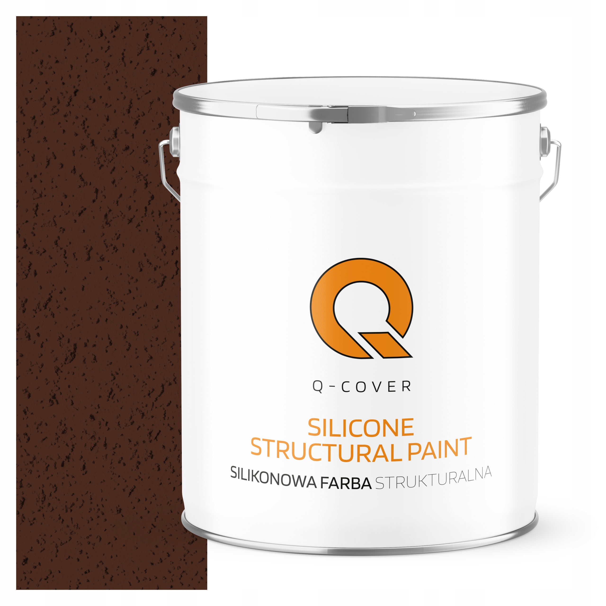 Štruktúrovaná fasádna silikónová fasádna farba 5L Teplá hnedá 8016 Uv