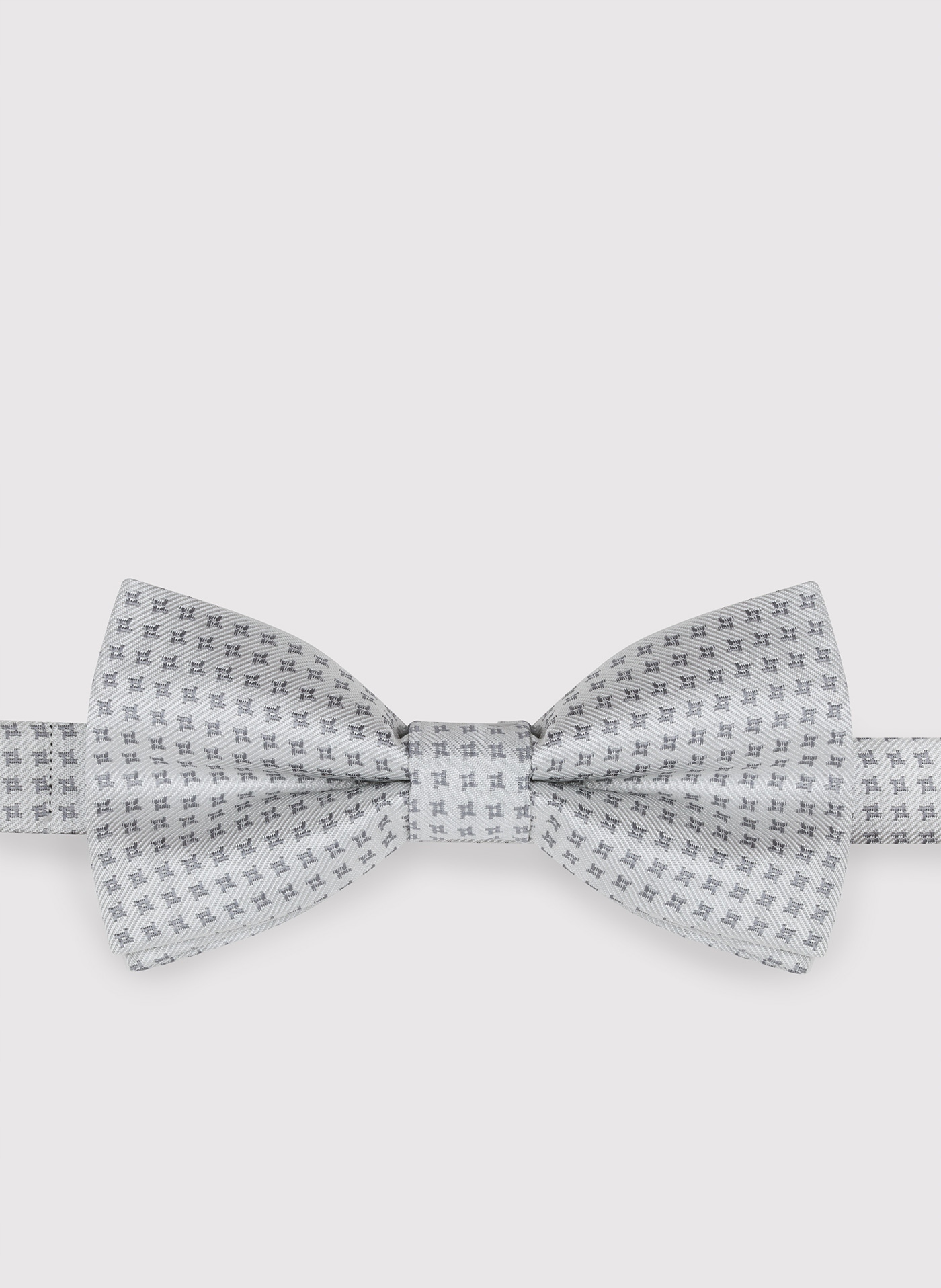 Srebrna mucha męska w mikrowzór PAKO LORENTE one size Kolor srebrny