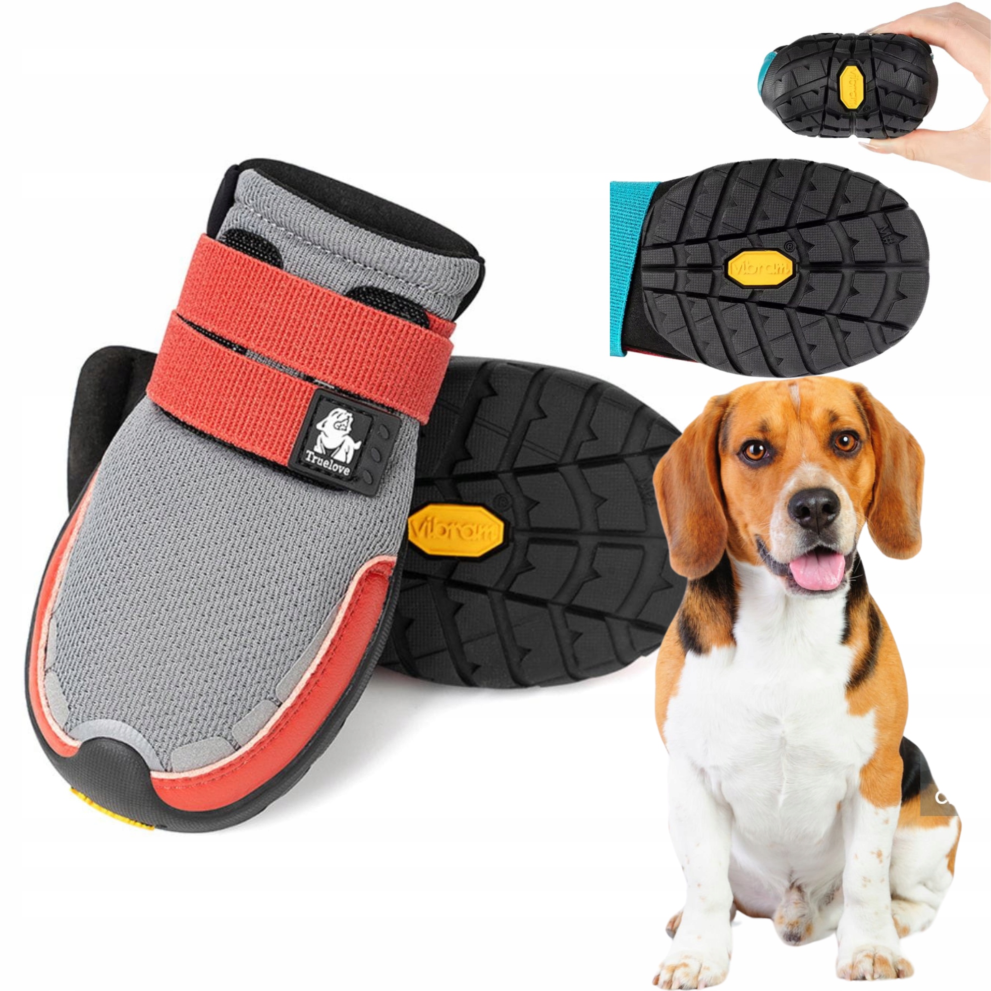 Levně Boty Pro Psa Truelove On Track Podrážka Vibram S (2 ks) 5,7 cm Šedá