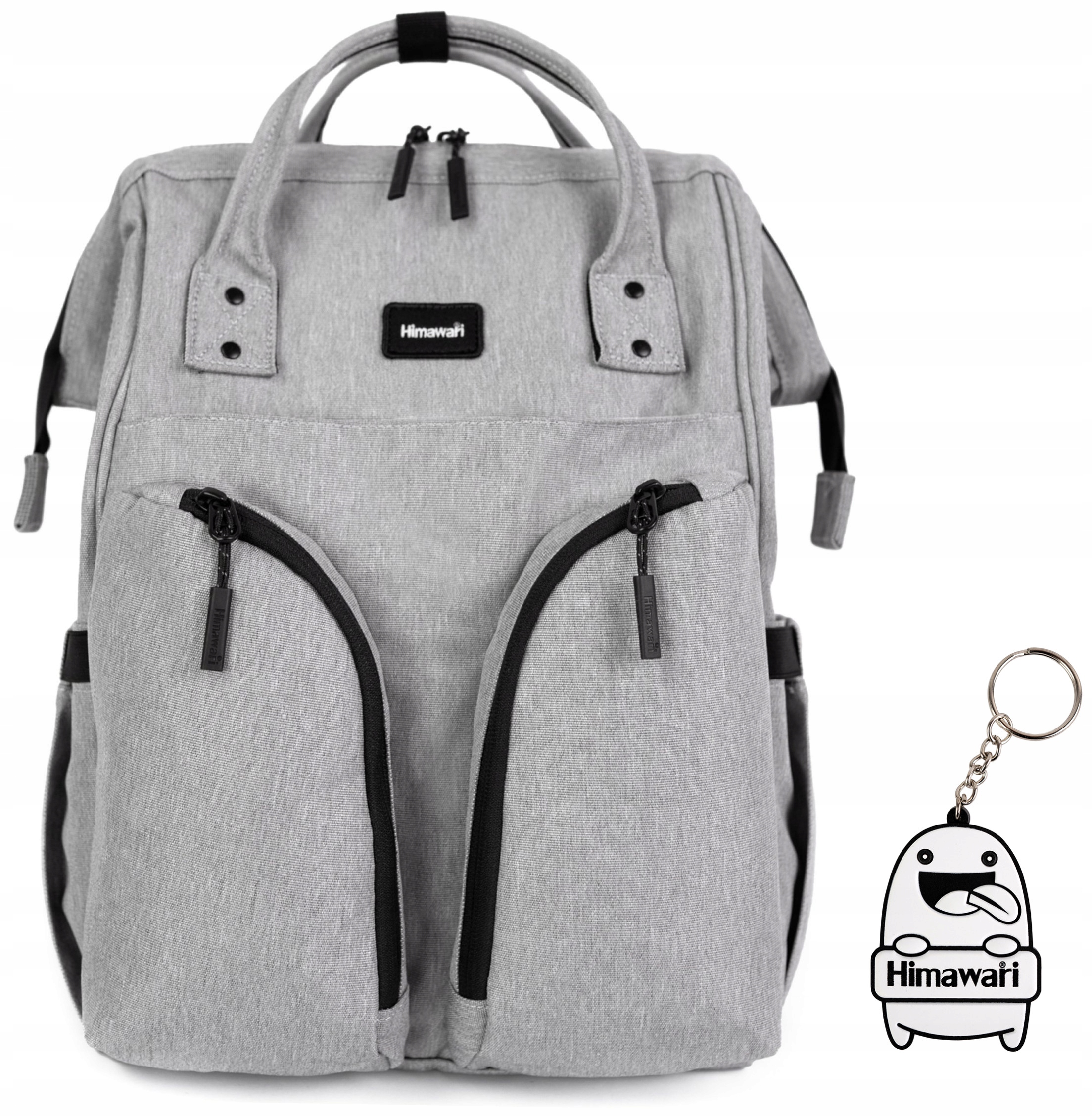 Batoh Himawari Kiddo do kočárku pro maminku na procházku, stylový, šedý