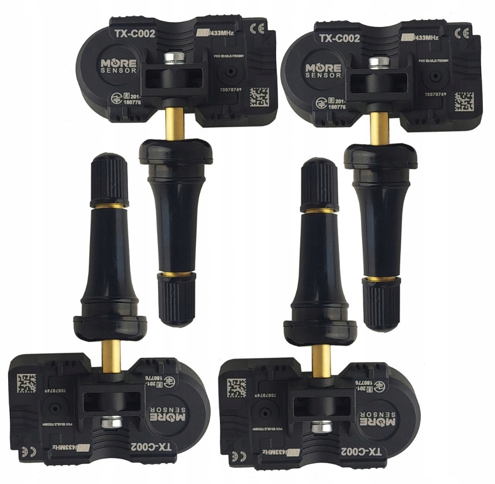 Snímač tlaku pneumatík Tpms Mobiletron TX-C002EU pod testerom Mobiletron 4ks
