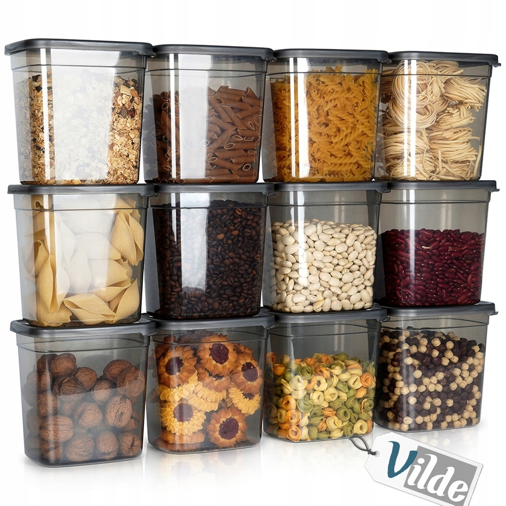 12 x Kuchyňské dózy sypké potraviny káva cukr sůl těstoviny 1,85