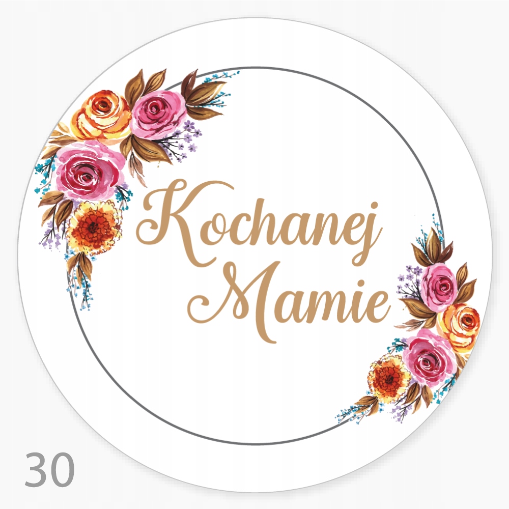 

Etykieta, naklejka Kochanej Mamie FI55 48 szt