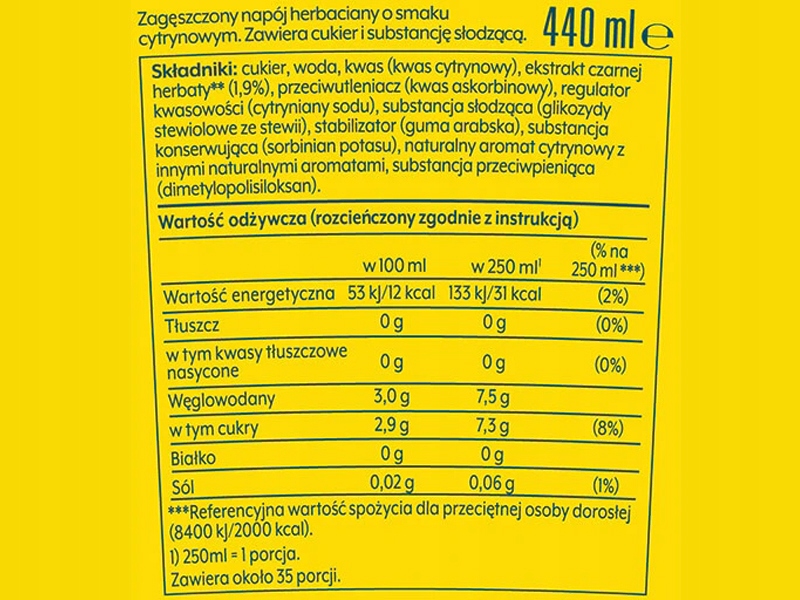 SYROP SODASTREAM LIPTON LEMON ICE TEA DO SATURATORA 9L NAPOJU z 440ml Marka SodaStream