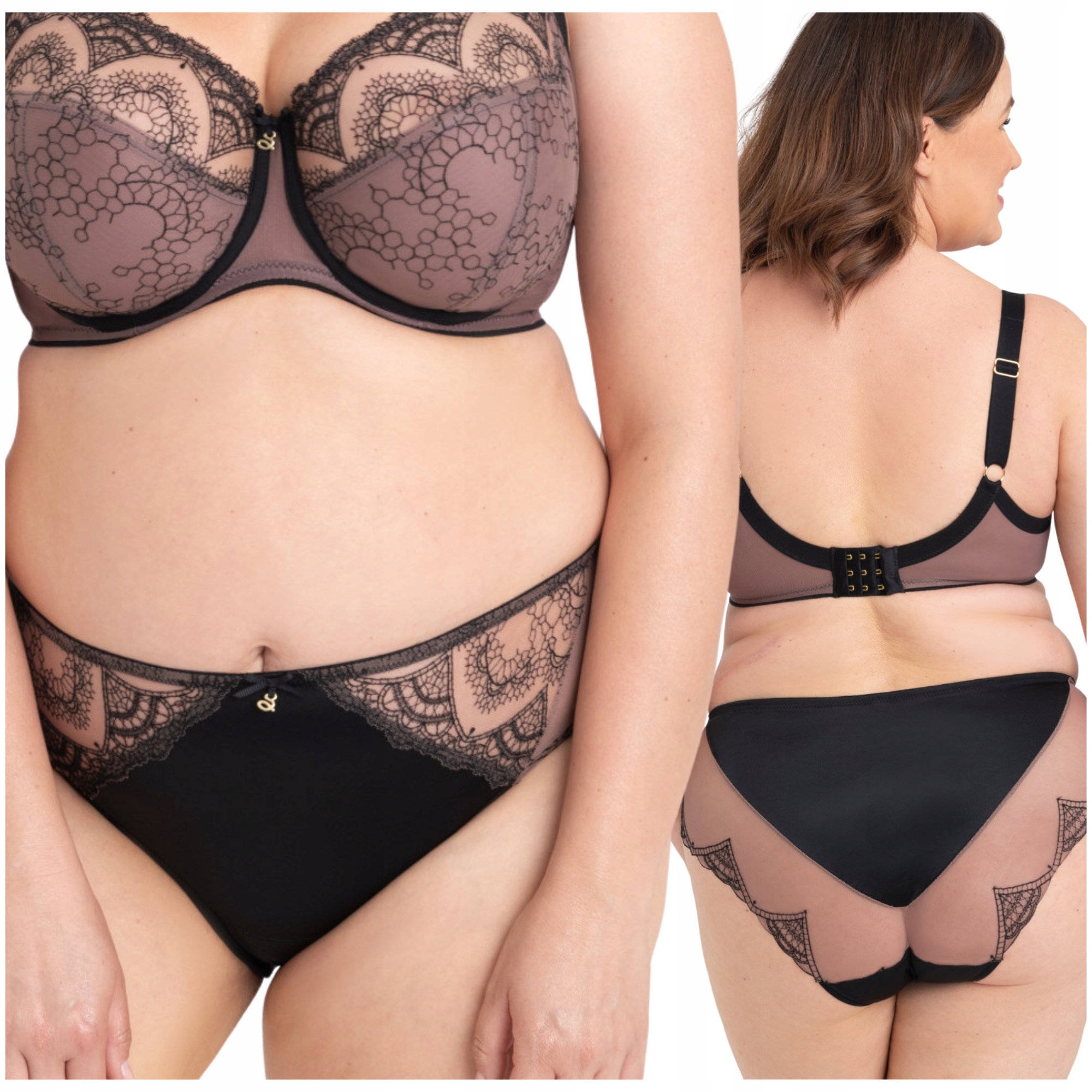 Kalhotky kalhotky s výšivkou smyslné tyl černé Samanta Pepper B400 tattoo M