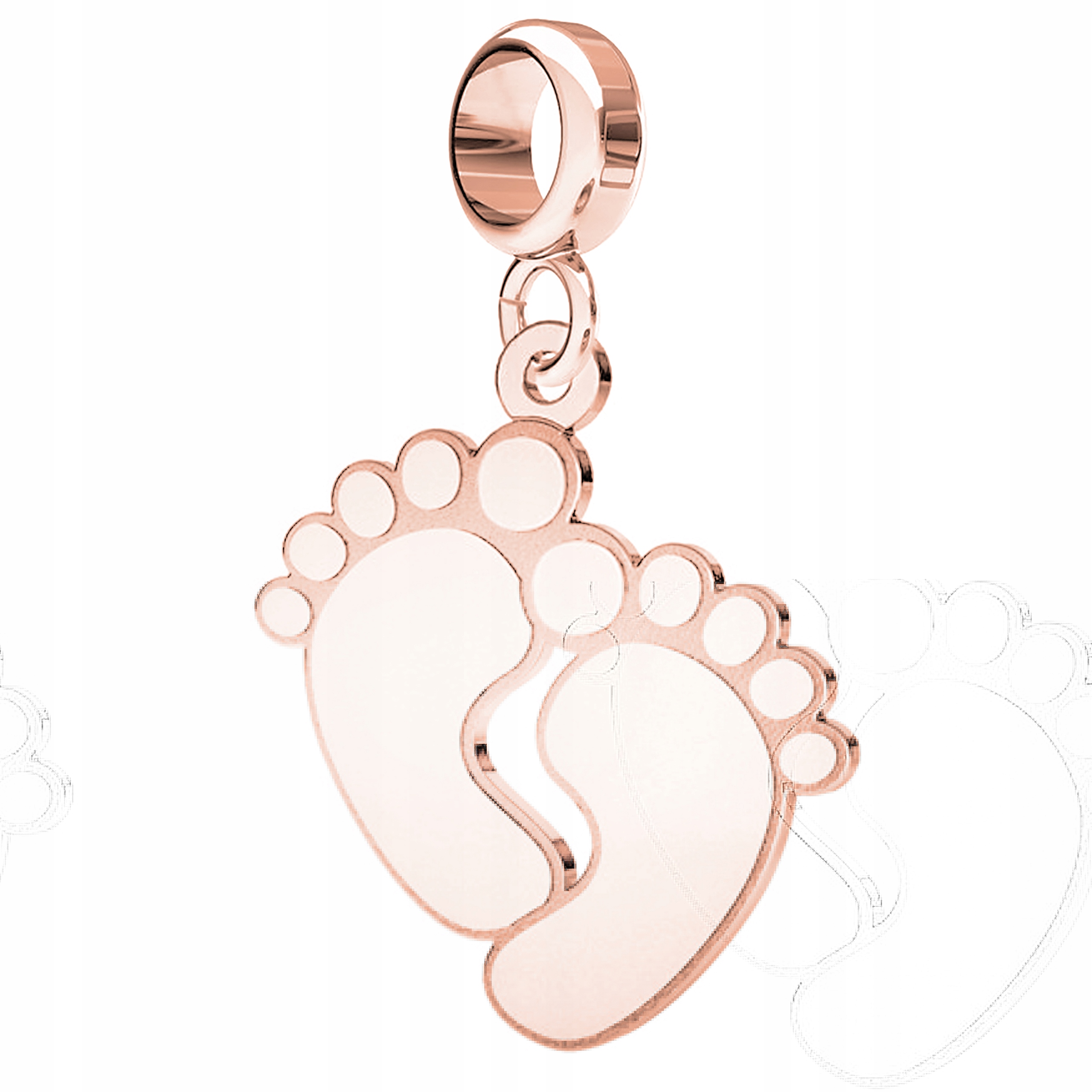Přívěsek Dětské nožičky, růžové zlato S925