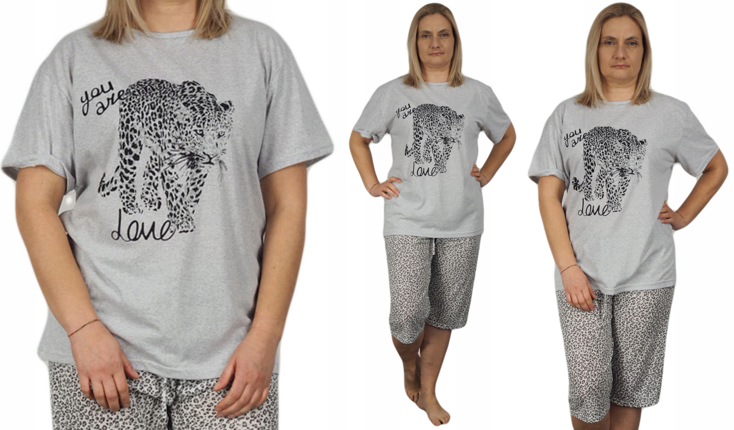 Piżama damska RYBACZKI 4XL 48 PLUS SIZE 4XL panterka Marka Inna marka