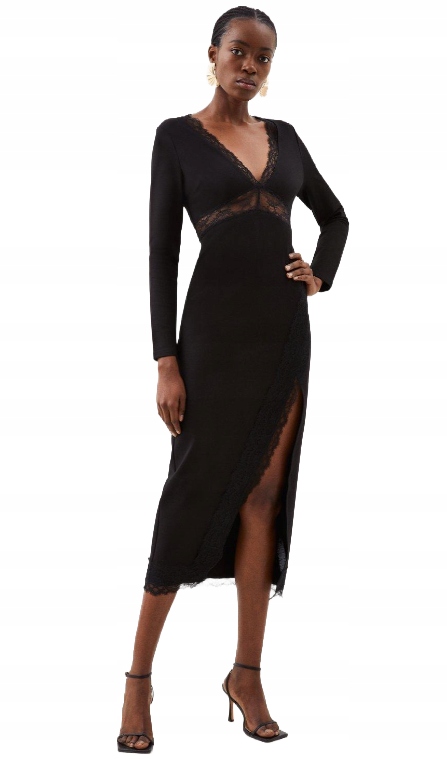 Karen Millen Šaty Černá S Krajkou M Y1R