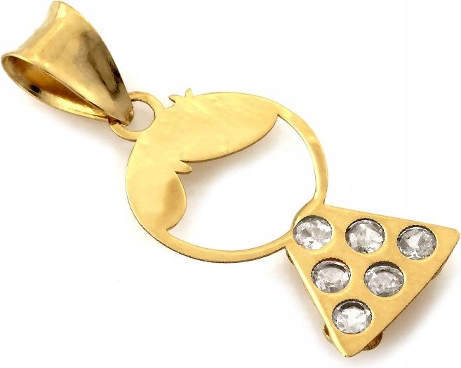 Jemný zlatý přívěsek 585 postavička holčička se zirkony 14K přívěsek